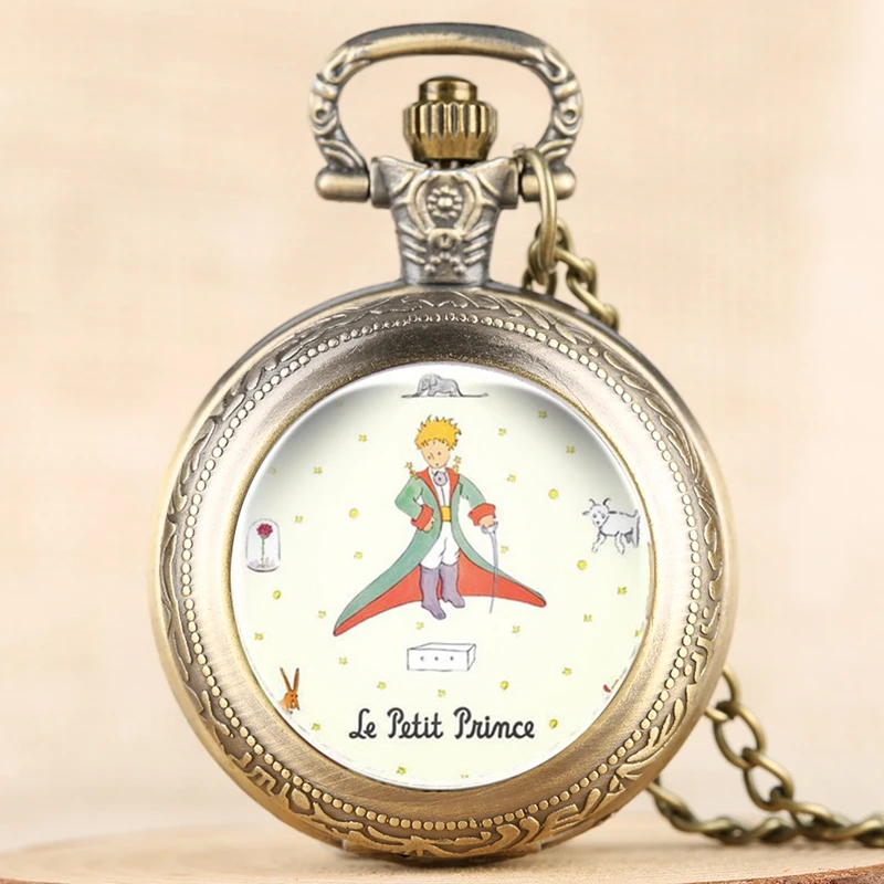 Роскошный Маленький принц кварцевые карманные часы лиса роза узор ожерелье кулон подарки для мужчин женщин детей коллекционные вещи