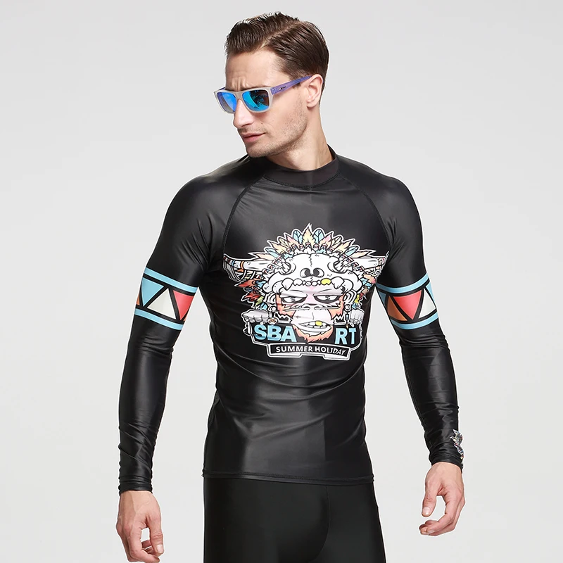 Профессиональный Для мужчин сжатия ММА Rashguard Фитнес с длинным рукавом Плавание upf рубашки базовый Слои кожу жесткой Вес подъема обучение L-XXXL N