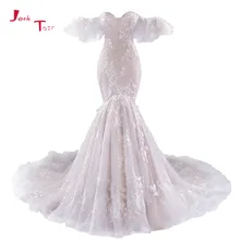 Jark Tozr Новое поступление винтажное свадебное платье с открытыми плечами, коротким рукавом, кружевной аппликацией и аппликацией в виде русалки Abiye Gece Elbisesi