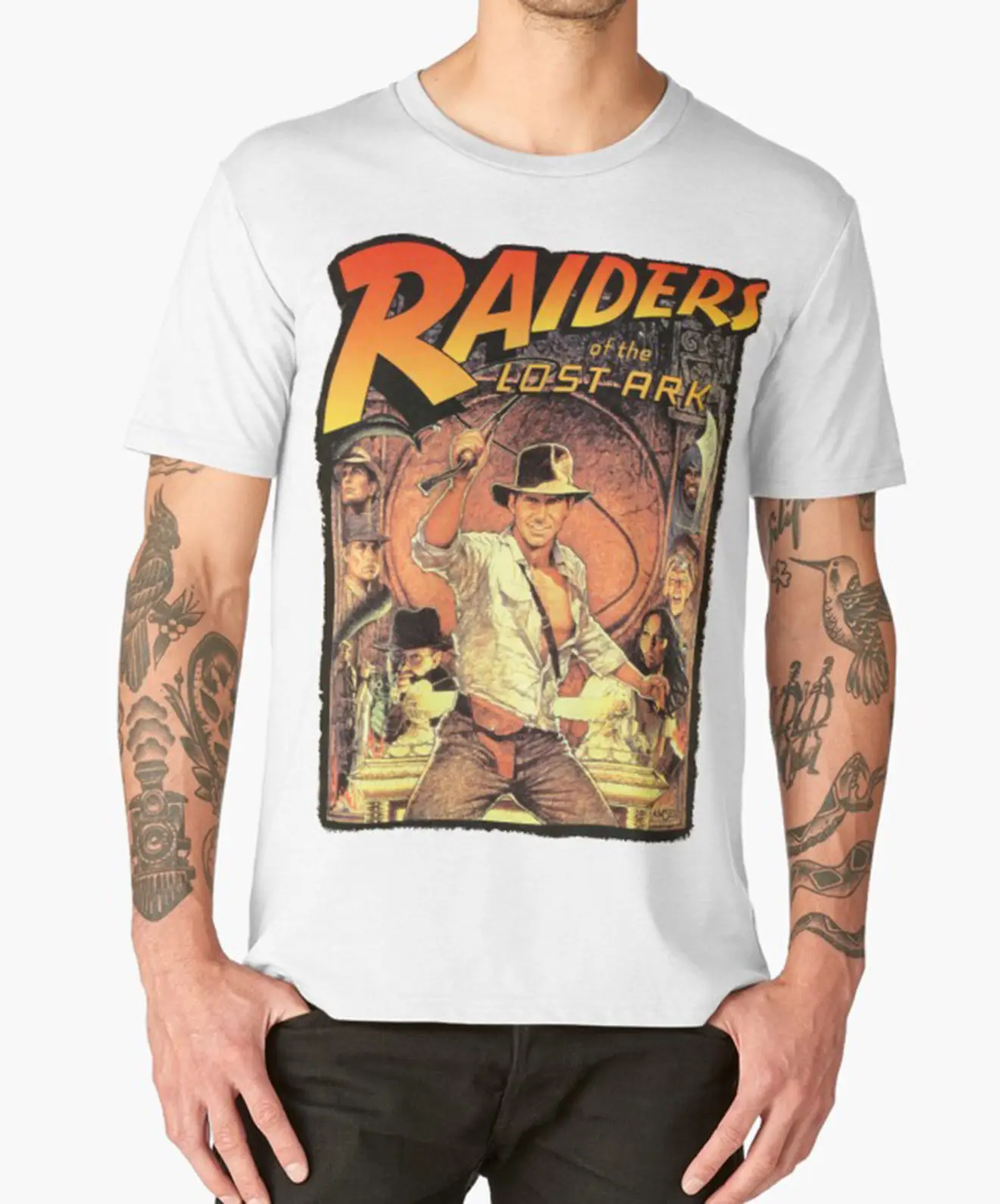 RAIDERS OF THE LOST ARK T SHIRT INDIANA JONES 80'S CULT MOVIE FILM