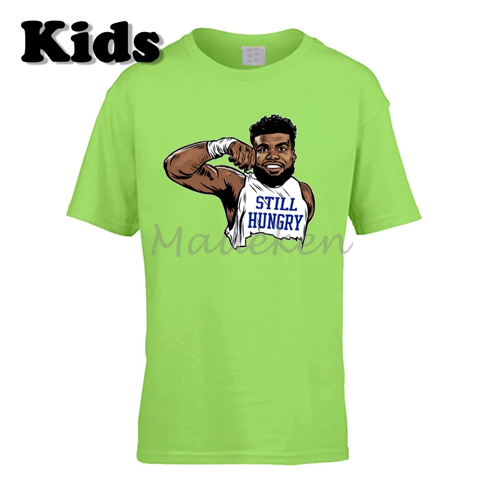 Детская футболка с надписью «STILL HUNGRY Ezekiel Elliott 21», одежда «Даллас», футболка для мальчиков и девочек, футболка с круглым вырезом, W19042002