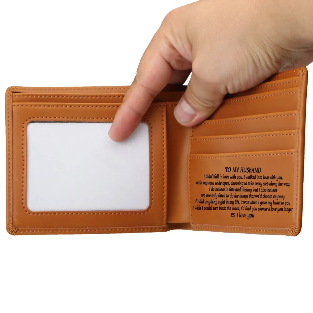 Мужской кошелек из 100% натуральной кожи с гравировкой Rfid отделением для