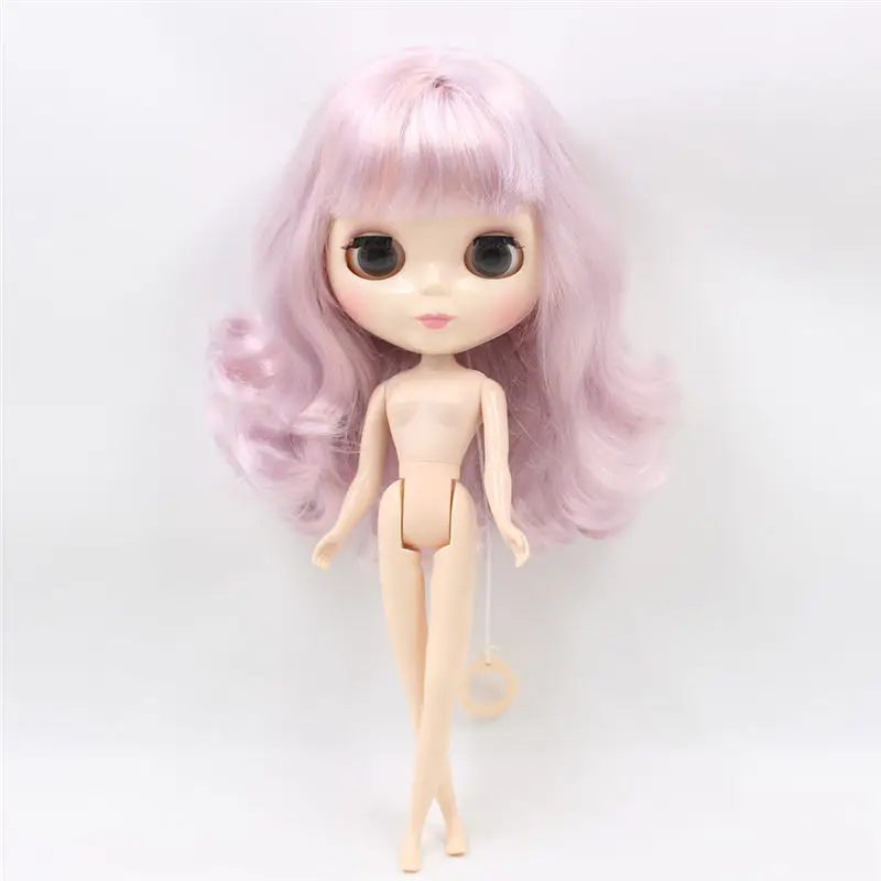 Кукла Blyth № 1010/6005, цвет: розовый, фиолетовый, волосы с челкой, белая кожа, Neo BJD 30 см - Цвет: nude doll