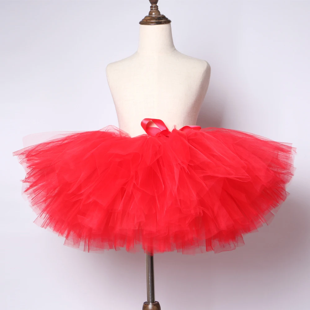 Красная юбка-пачка для девочек фатиновая пышная детская юбка-пачка для принцесс вечерние юбки для маленьких девочек балетные юбки для девочек, детские юбки-пачки