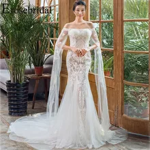 Erosebridal Новое поступление Длинные рукава Свадебные платья с цветами свадебное платье "Русалка" без рукавов платье невесты