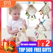 

Cute Baby Toys 0-12 Months Educational Cartoon Animal Plush Appease Towel Baby Soft Rattles Toys Hand Comfort Infant Doll