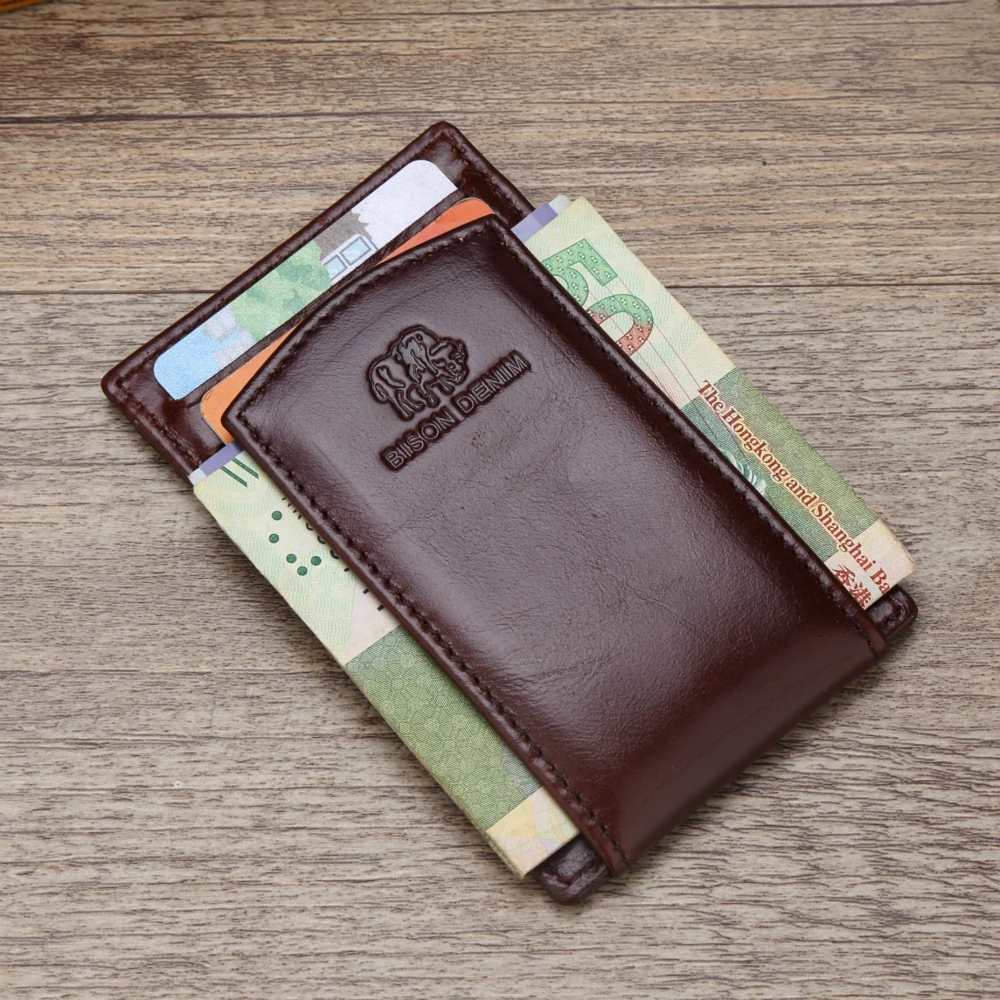 BISON DENIM мужской кошелек из натуральной кожи высокое качество брендовые кошельки