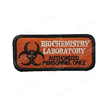 

3D Embroidery Patch BIOCHEMISTRY LABORATORY Military Morale Patch Tactical Emblem Badge Applique Embroidered Patch Drop Shipping