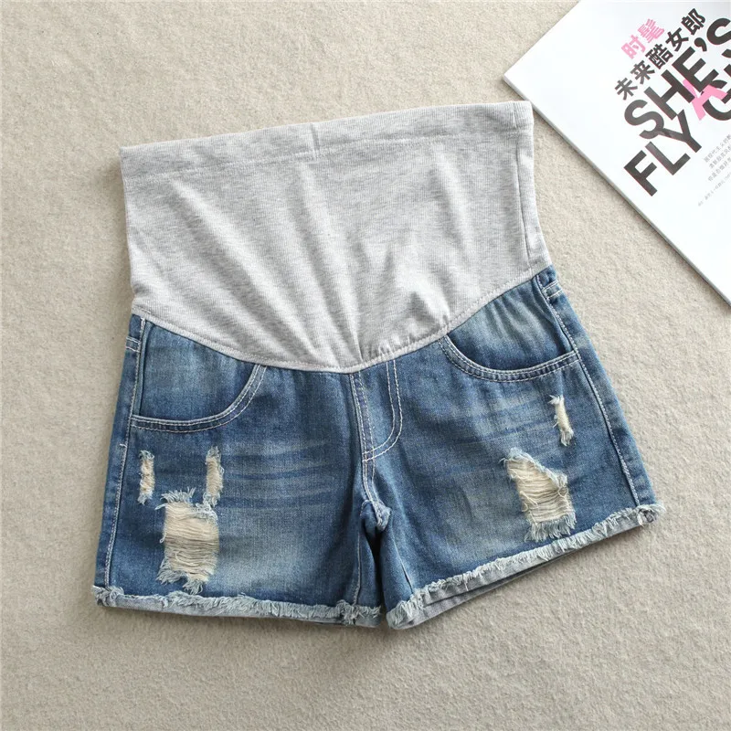 2016 Summer Denim Maternity Shorts For Pregnant Women Clothing Pregnancy Cotton Clothes Short Belly Skinny Jeans