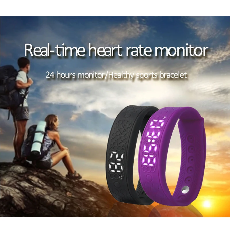 

H5S Smart Bracelet 3D Pedometer Sleep Tracker Heart rate Monitor Smart band Fitness Tracker Smartband WristWatch P20