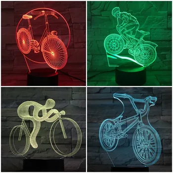 

Bicycle Bike 3D Night Light LED Color Changing Children Night Lamp Table Lamo for Bedroom Home Decoration Toys Gifts for Kids