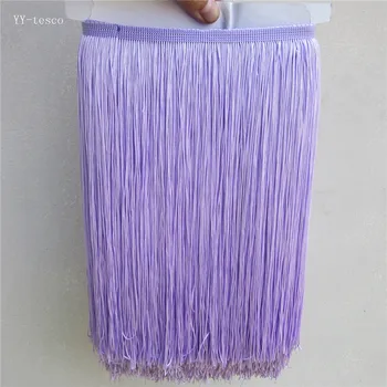

10Yard 30cm Wide Lace Fringe Trim Tassel Light purple Lace Fringe Trimming For Latin Dress Stage Clothes Accessories Lace Ribbon