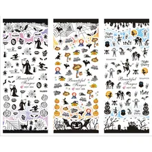 3 пачки/Лот Хэллоуин Призрак Череп тыква летучая мышь наклейки для ногтей водная наклейка для ногтей HOT304-306