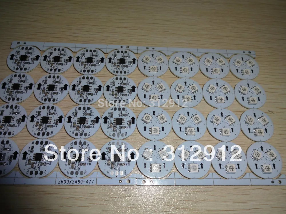 

26mm diameter WS2811 PCBA with 3pcs 5050 SMD RGB LED,0.72W;DC12V input