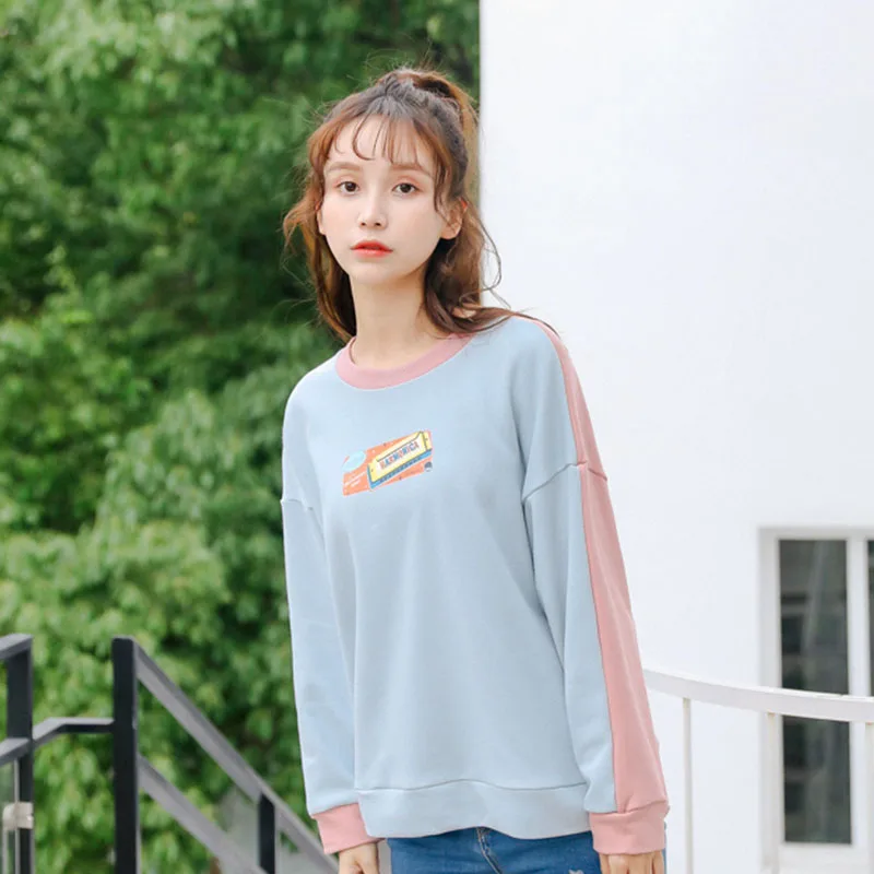 

Japanese Sweet Letter Printing Sweatshirt Women Tops Autumn Korean Fashion Long Sleeve Pullover Sweatshirt Streetwear Schoolgirl