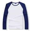 2022 Autumn Winter Long Sleeve T Shirt Men Contrast Color Round Collar Cotton Mens Casual Slim Fit Raglan T-Shirts Tees Tops ► Photo 2/5