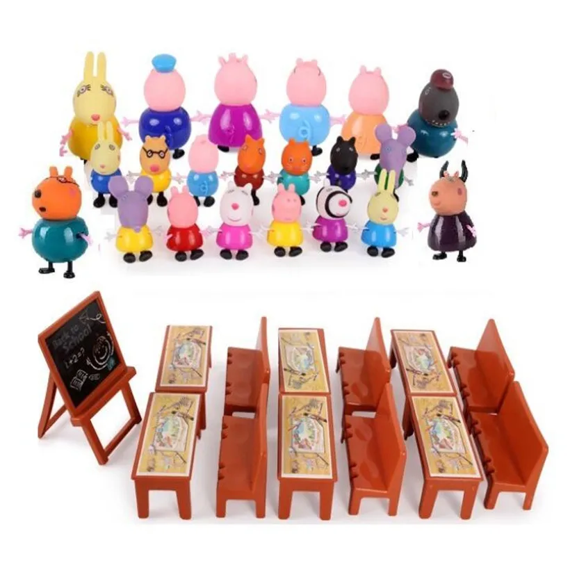 

Hot Sell Fashion Peppa Pig Doll Family George Dad Mom Grandpa Grandma Role Action Figure Model For Children Gifts