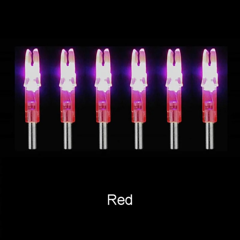 

6PCS/SET Super Bright LED Luminous Arrow Nock Tail Outdoor Hunting Shooting Archery Arrow Bow Dual Tail Inside Light New
