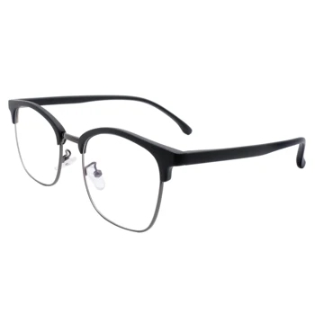 

Bifocal Reading Glasses Mens Womens Oversize Prescription with line D shape Bifocals Browline Readers Black Silver Color Frames