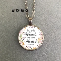 Wusqwsc por las Heridas Somos Sanados Isaiah 53 5 Verso de la Biblia Collar de Cuello Joyería de Moda Mujeres Hombres Regalo Cristiano Wusqwsc por las Heridas Somos Sanados Isaiah 53 5 Verso de la Biblia Collar de Cuello Joyería de Moda Mujeres Hombres Regalo Cristiano