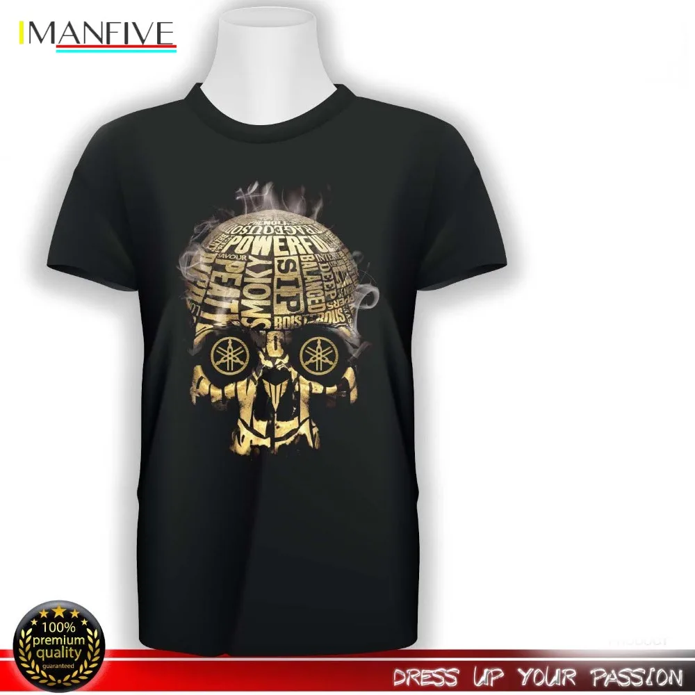 

T-Shirt Maglietta YAM. MT 03 07 09 10 SP Tracer Racings Cafe Racer Skull Gold 2019 Newest Men'S Funny Streetwear Tees T Shirts
