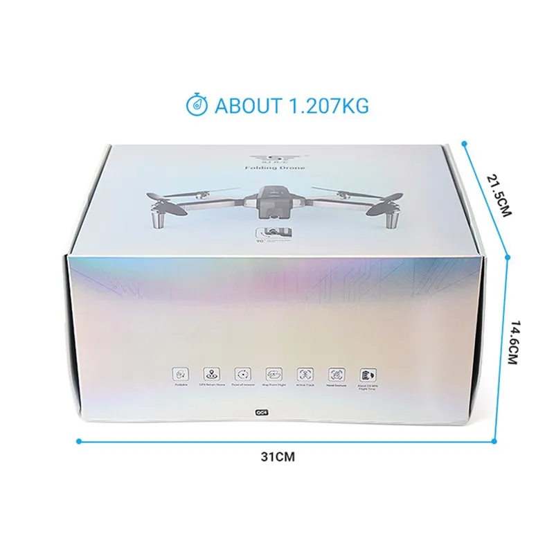 Складной бесщеточный Радиоуправляемый квадрокоптер SJRC F11 GPS Wi Fi FPV 1080P