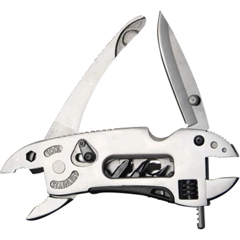 

Outdoor Multitool Pliers Pocket Knife Screwdriver Set Kit Adjustable Wrench Jaw Spanner Repair Survival Hand MultiTool scissors