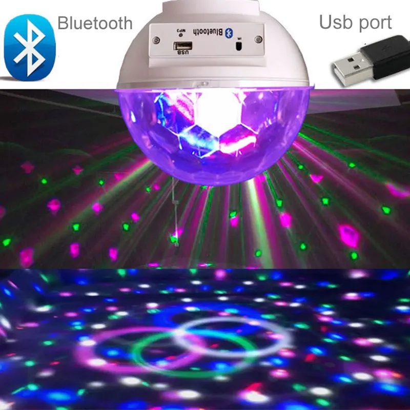

LED voice magic ball lights Music Crystal Ball lamp Bluetooth Bulb Stage Lighting 6wE27 for DJ KTV Disco party Stage effect