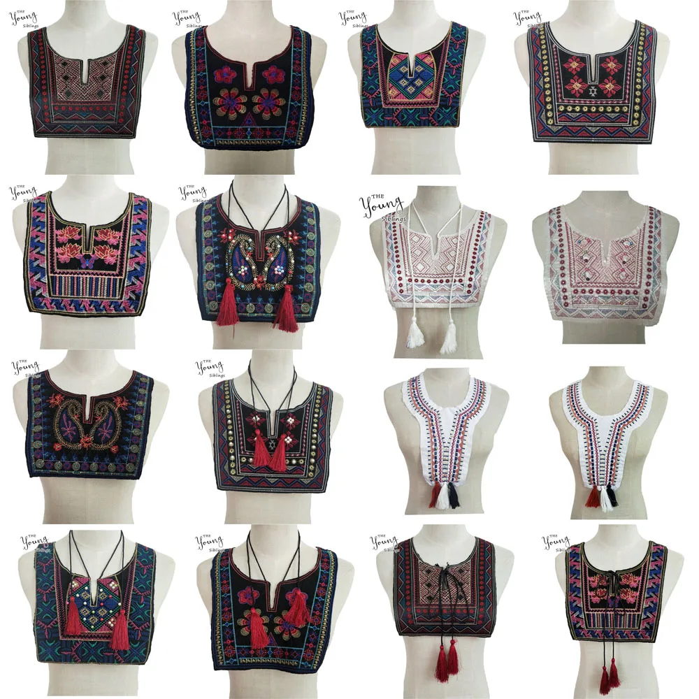 

1PCS Ethnic style lace Fabric Lace Neckline Sewing Accessories Embroidery Applique Lace Collar DIY Clothing dress Accessories