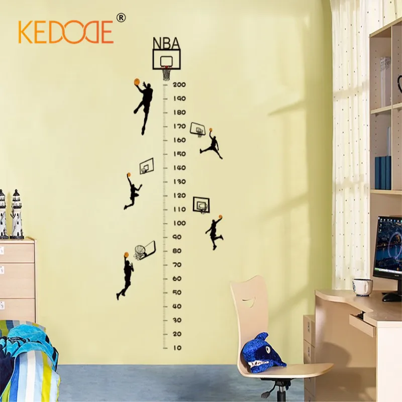 

Height wall decals basketball letters football DIY creative PVC plane wall stickers for kids rooms