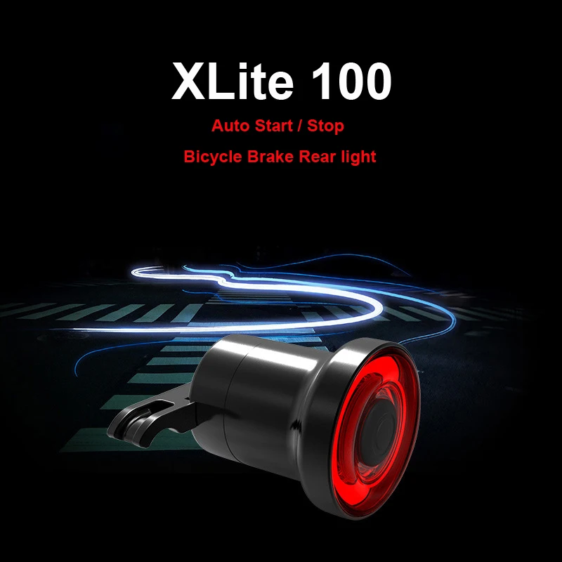 Xlite100 умный велосипедный задний светильник с автоматическим запуском/остановкой тормоза зондирующий задний светильник с креплением для дорожного велосипеда задний светильник USB Перезаряжаемый флэш-светильник
