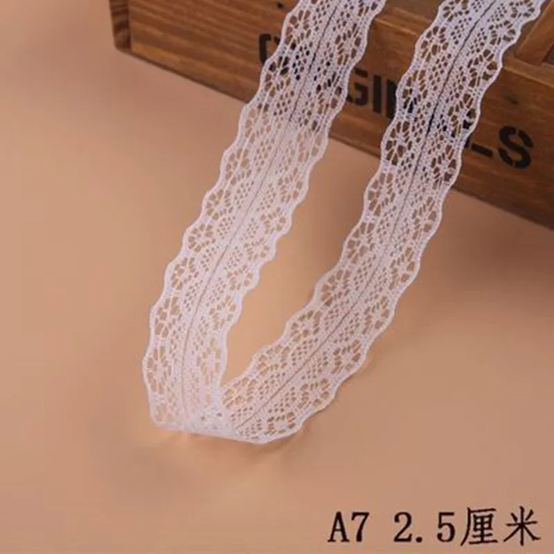 10 Yards white Beautiful Lace Ribbon Tape 3MM Lace Trim Fabric DIY
