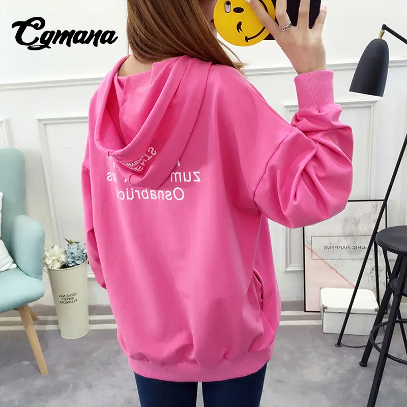 CGmana Weatshirt For Women 2018 Autumn Harajuku Large Size Hoodies Female Letter Printed Loose Hoody Tracksuit For Women moletom Hoodies