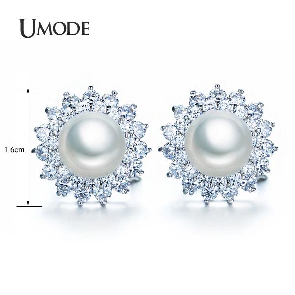 UMODE Elegant Synthetic Pearl Earrings for Women French Clip Stud Earrings Wedding Jewelry For Women Retro Brand Brincos UE0161B