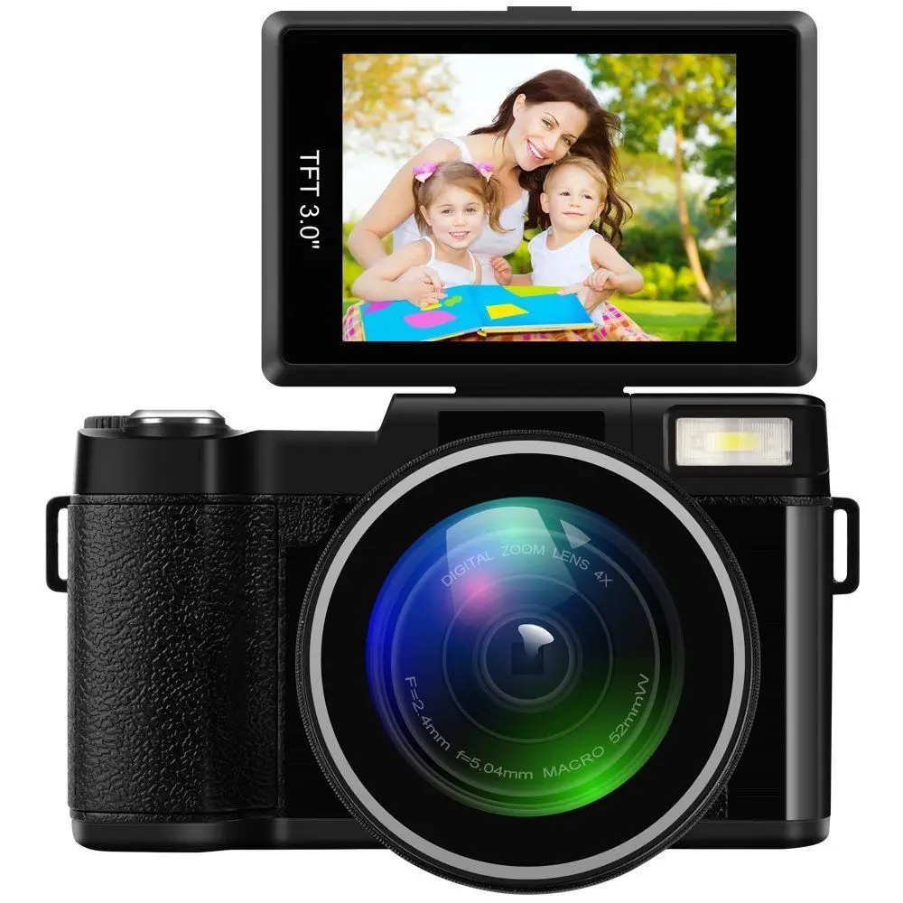 Professional 3.0" Inch Display Screen 4X Zoom Full HD 24MP 1080P