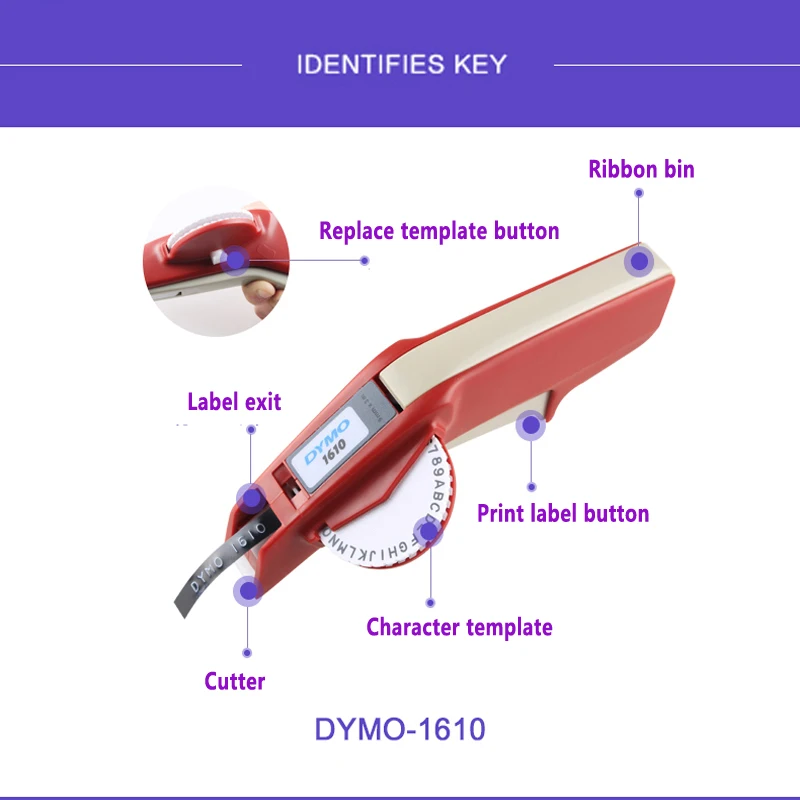 Новинка 1610, ручной принтер этикеток для Dymo 1610, ручной производитель этикеток, 3D тиснение, пластиковая этикетка, ручная машина