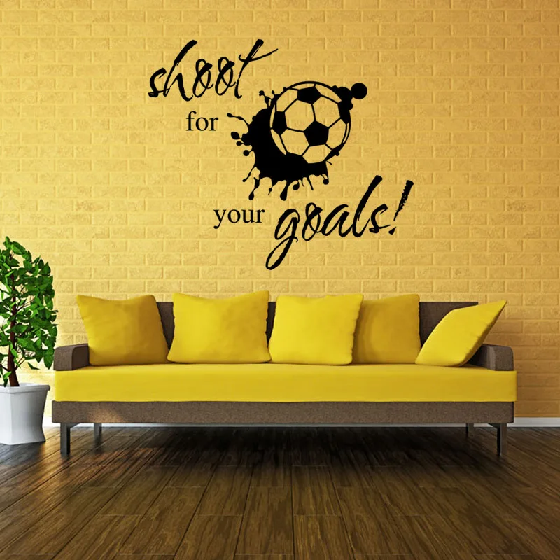 Wall Sticker Quotes Shoot for Your Goals Soccer Football Living Room