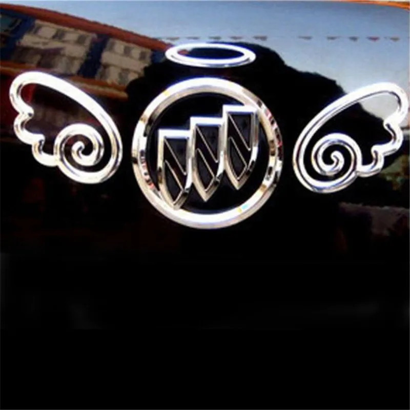 

Car Sticker 1pcs Car-styling 3D Angel Fairy Wings Emblem Badge Decal Gold Silver Car Logo Decor Car Styling