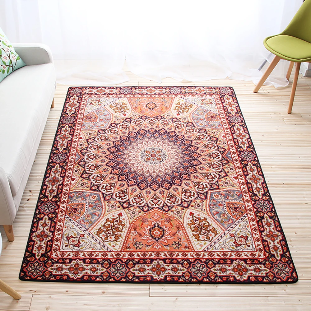 Bohemia National Style Geometric Pattern Rectangle Carpet Non Slip