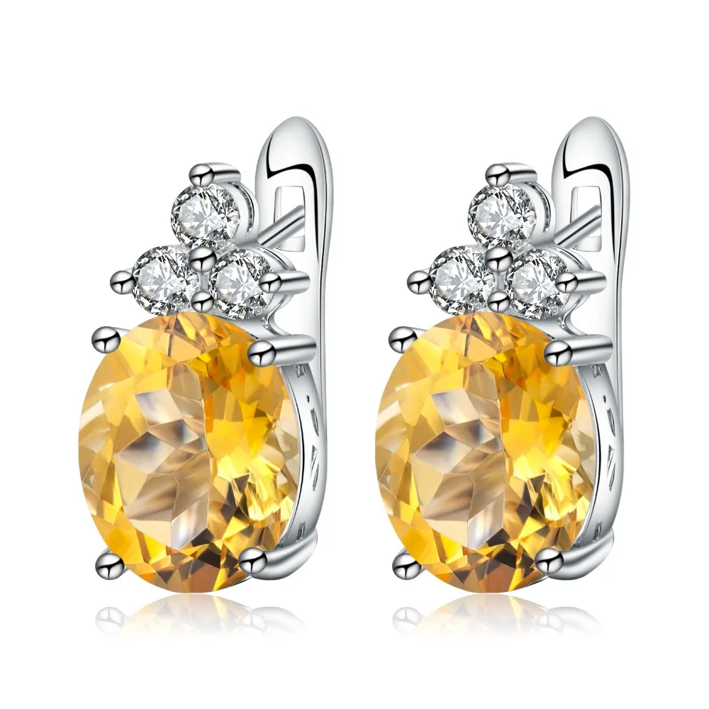 

GEM'S BALLET 5.21Ct Natural Citrine Gemstone Stud Earrings Solid 925 Sterling Silver For Women Fine Jewelry Valentine's Day Gift