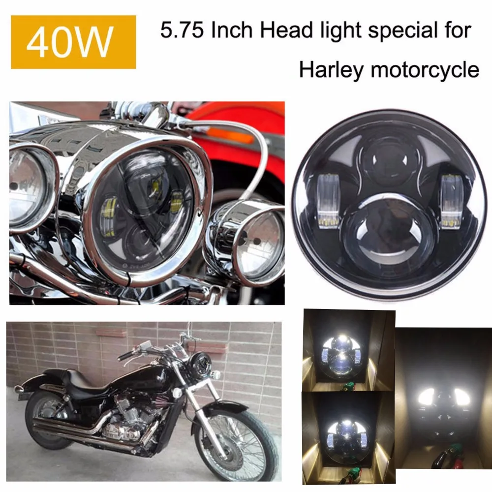 

5.75" LED Motorcycle Headlight Lamp Daymaker DRL Bulb For Harley Dyna Softail