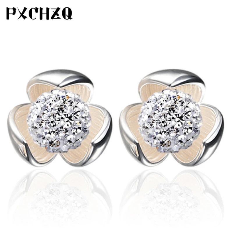 

NEHZY Ms. Lucky Clover full crystal ball Shambhala earrings popular exquisite silver color jewelry simple aesthetic princess