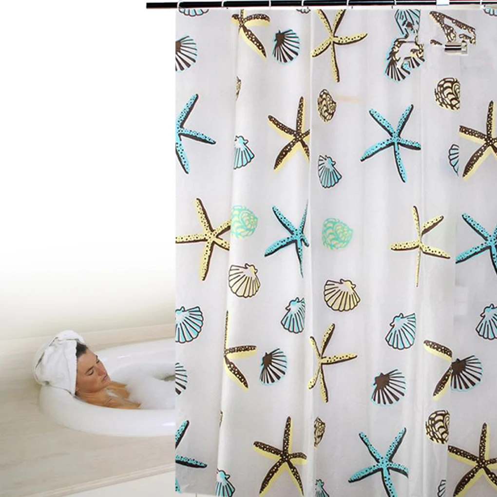 

Sea Shell Starfish Bathroom Mildew Proof Shower Curtain 180*180cm/180*200cm/180*220cm/180*240cm