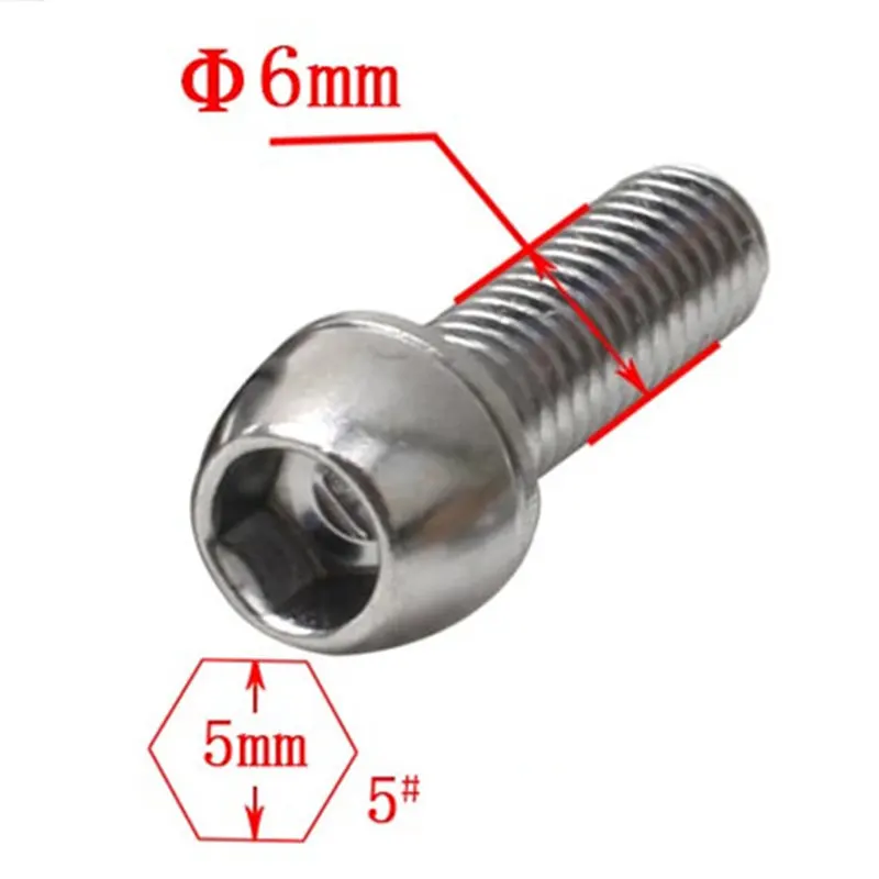 2 Pcs MTB Mountain Bike Steel Alloy Stem Bolts M6 Bicycle Headset