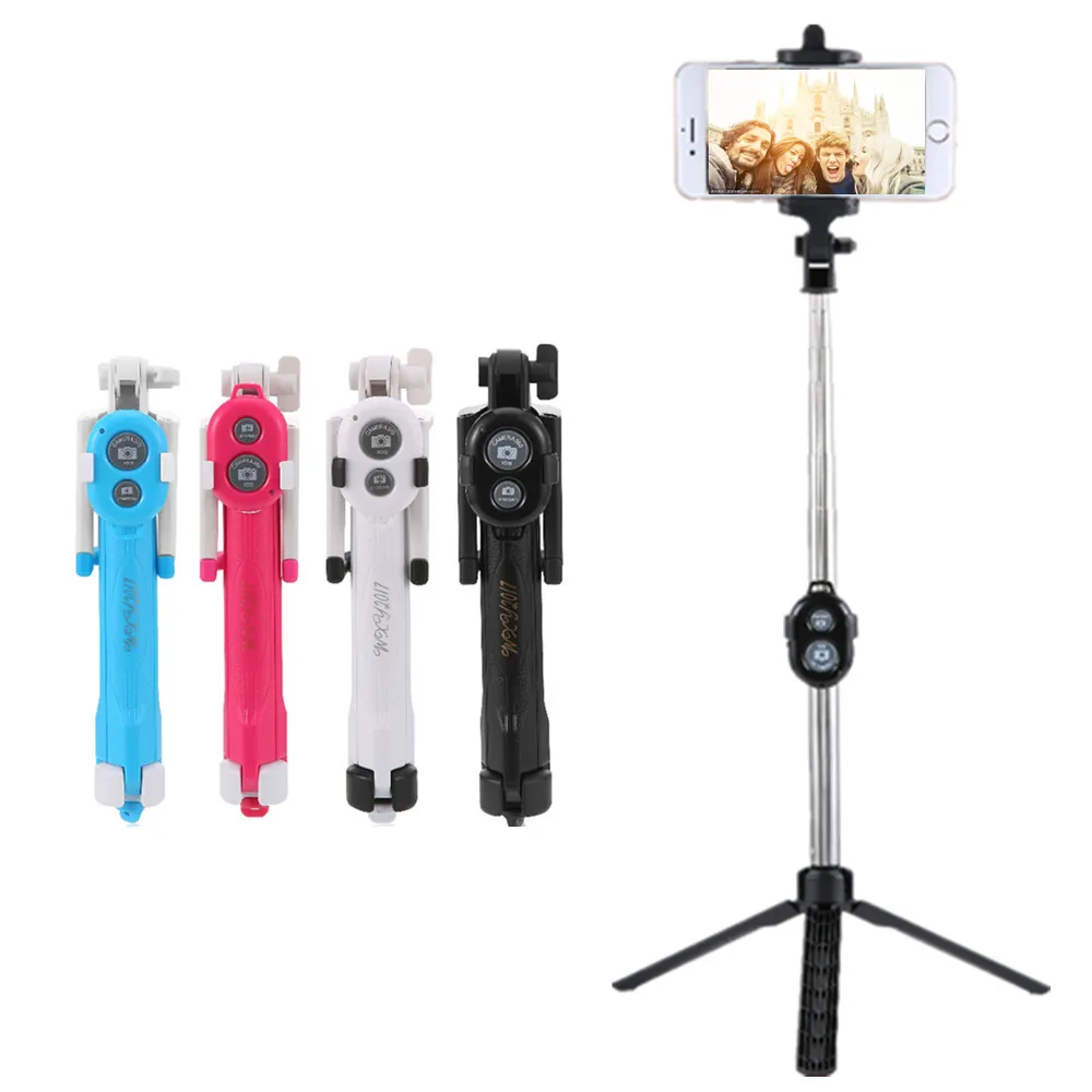 

NEW Tripod Monopod Selfie Stick Bluetooth With Button Pau De Palo selfie stick for iphone 6 7 8 plus Android stick