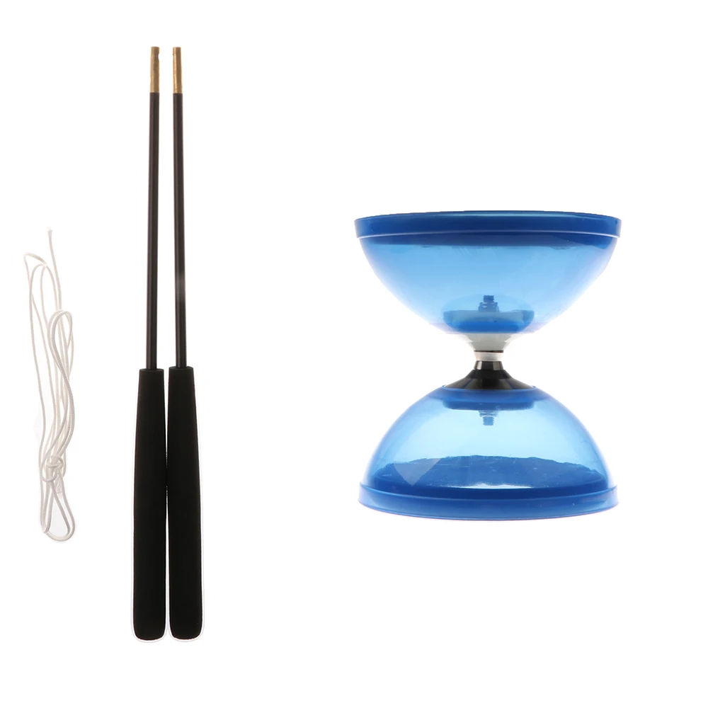 2 SET Professional 1-Bearing 5-inch Chinese Yoyo Diabolo Toy with Aluminum Sticks