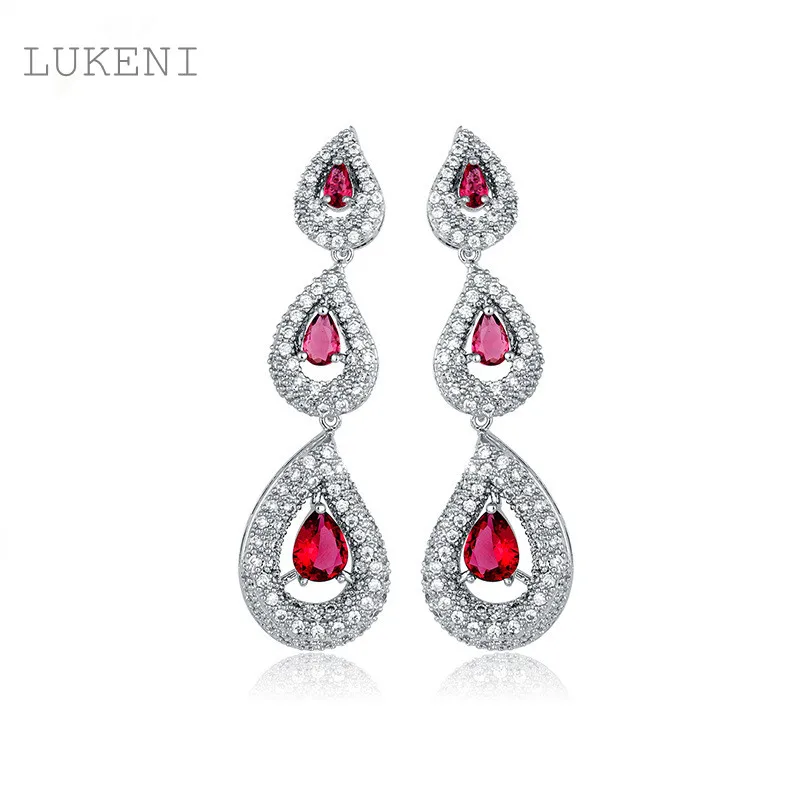 

LUKENI New Arrive Romantic Fashion Women White Color AAA Cubic Zircon,Water Drop Earrings For Women Jewelry Accessories