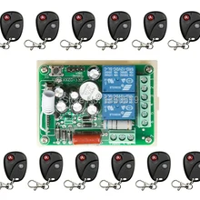 Новинка AC220V 2ch 2channe РФ беспроводной пульт дистанционного управления Системы, 12 x передатчик+ 1 x приемник, 315/433 МГц