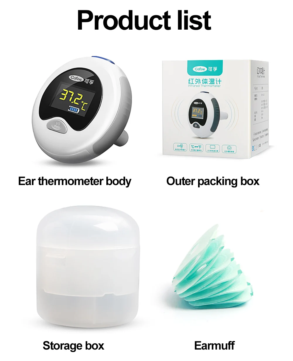 Cofoe ушной термометр Мини цифровой термометр портативный карманный инфракрасный ИК термометр для детей и взрослых медицинский термометр