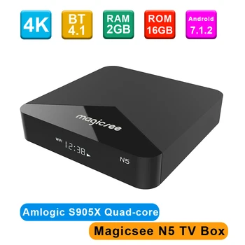 

Magicsee N5 2GB / 16GB Android 7.1.2 TV Box Amlogic S905X Quad-core 4K 2.4G/5G Dual Band WiFi BT4.1 HD Media Player LED Display